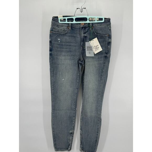 Cosmic Blue Love Womens Repreve High Rise Ankle Jeans Skinny Leg Size  29 Blue - Picture 2 of 7